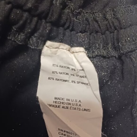 BEBE Long Sleeve Ruched Hooded Black Shirt with Rhinestone Logo, Sz M, Used - Picture 8 of 8